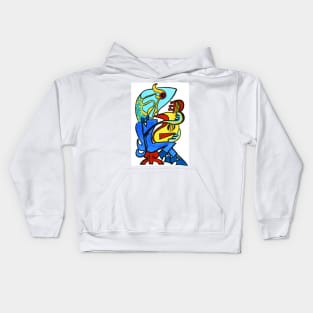 Musical Tuxedo Fish on a Stool Kids Hoodie